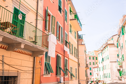 Typical houses in small town in Liguria