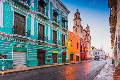 Merida, Mexico. San Idefonso cathedral in the Old Town.