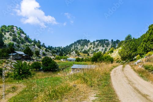 Amazing scenic view of high mountain country road in Kemer, Turkey