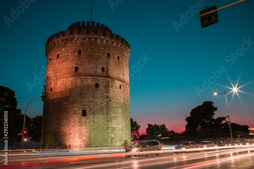 Thessaloniki White Tower View During Twilight
