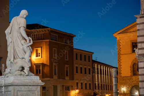 Grosseto, the cathedral square by night