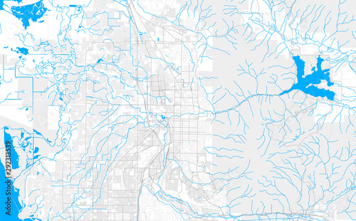 Rich detailed vector map of Ogden, Utah, USA