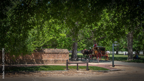 Horse drawn carriage traveling down Williamsburg Road