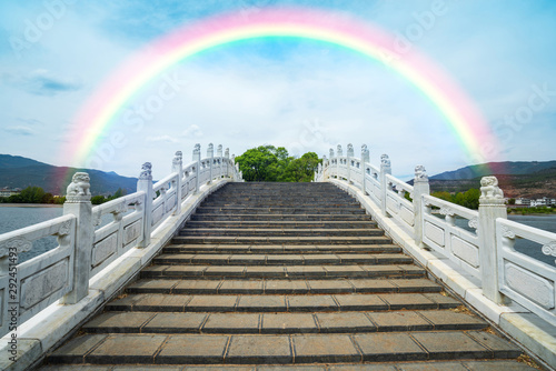 Color rainbow over the bridge