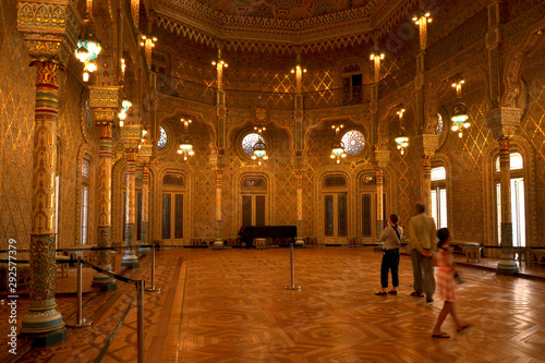 Discovery of the Stock Exchange Palace (Palácio da Bolsa) of Porto city, august 2015 21th. The place was built in 1834. Detail of the The Moorish Salon (Salão Árabe), created between 1862 and 1880.