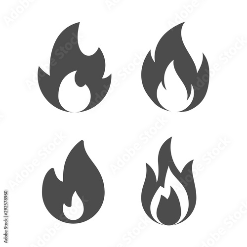 Set of Fire flames icon