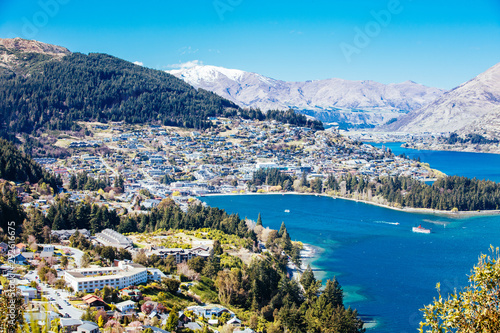 Queenstown View on a Sunny Day in New Zealand