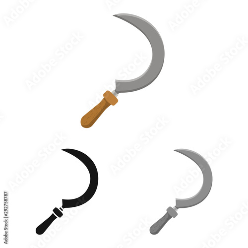 Vector illustration of sickle and farming icon. Collection of sickle and garden stock symbol for web.