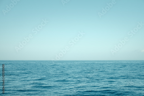 seascape, ocean horizon and blue sky