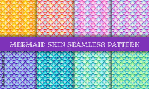 Iridescent mermaid skin semless pattern