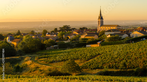 Beaujolais village at morning