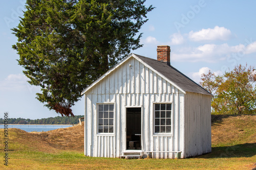 historic cabin at point lookout state park in scotland saint marys county southern maryland usa