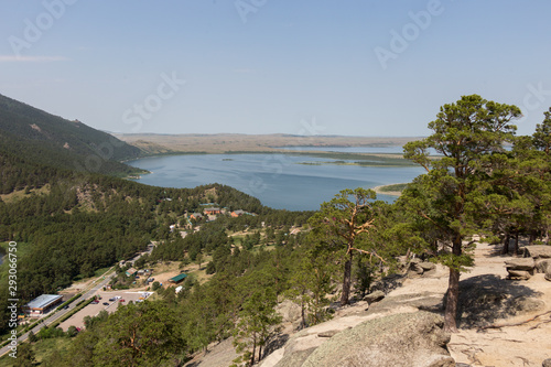 Beautiful landscape on mountain lake Burabay, Borovoye, Kazakhstan
