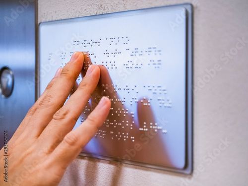 Braille signage Alphabet Reading Blind communication on Public Building signage