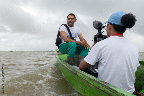 Filmación de documental a pescadores