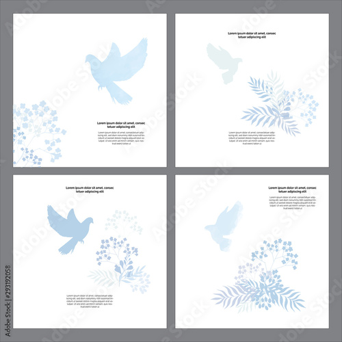 Classic, universal religious templates cards God bless you. Communion, confirmation invitation, greetings set