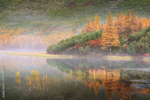 Lake in autumn, Magadan region, Kolyma, Jack London lake