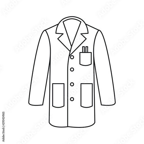 Line icon lab coat vector