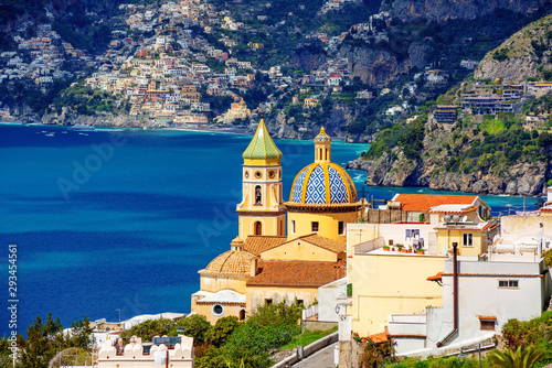 Praiano town on Amalfi coast, Italy
