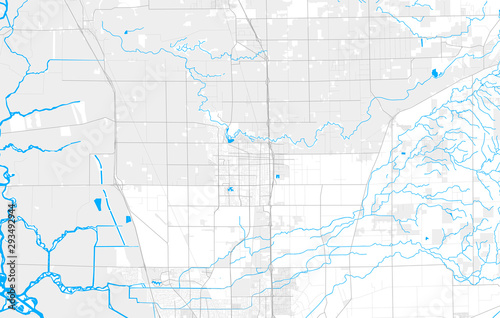 Rich detailed vector map of Lodi, California, USA