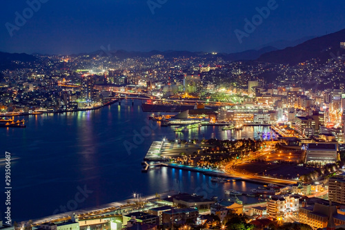 view of nagasaki at night