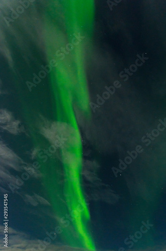 Northern lights, aurora in the sky at night.Vertical.