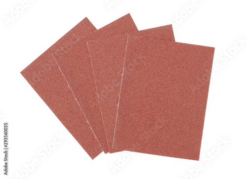 Close up sandpaper isolated on white background