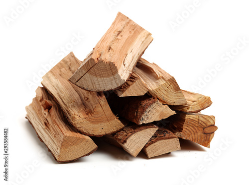 Pile of firewood isolated on a white background