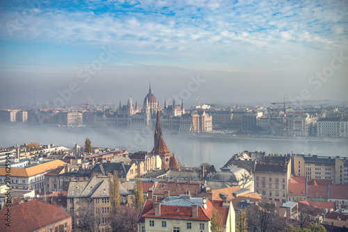Fog on the Danube in Budapest