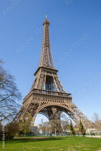 Eiffel Tower on blue sky, Paris, France