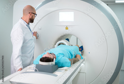 Patient visiting MRI procedure in a hospital