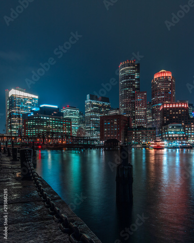 Boston Seaport at Night