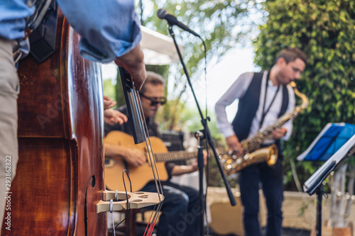 band of jazz and swing on stage outdoor 