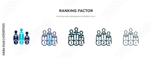 ranking factor icon in different style vector illustration. two colored and black ranking factor vector icons designed in filled, outline, line and stroke style can be used for web, mobile, ui