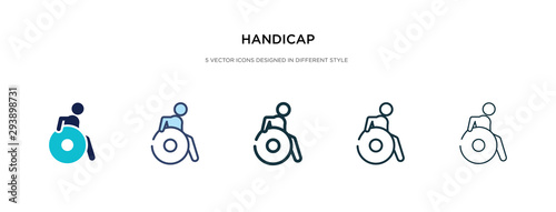 handicap icon in different style vector illustration. two colored and black handicap vector icons designed in filled, outline, line and stroke style can be used for web, mobile, ui
