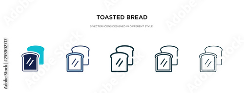 toasted bread icon in different style vector illustration. two colored and black toasted bread vector icons designed in filled, outline, line and stroke style can be used for web, mobile, ui
