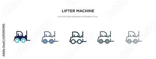 lifter machine icon in different style vector illustration. two colored and black lifter machine vector icons designed in filled, outline, line and stroke style can be used for web, mobile, ui
