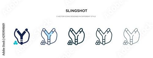 slingshot icon in different style vector illustration. two colored and black slingshot vector icons designed in filled, outline, line and stroke style can be used for web, mobile, ui