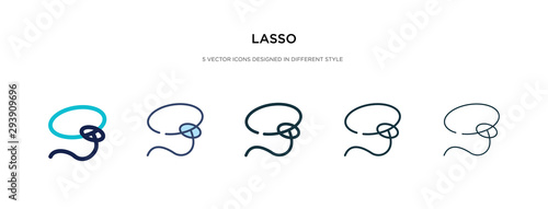 lasso icon in different style vector illustration. two colored and black lasso vector icons designed in filled, outline, line and stroke style can be used for web, mobile, ui