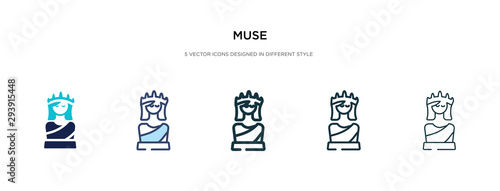 muse icon in different style vector illustration. two colored and black muse vector icons designed in filled, outline, line and stroke style can be used for web, mobile, ui