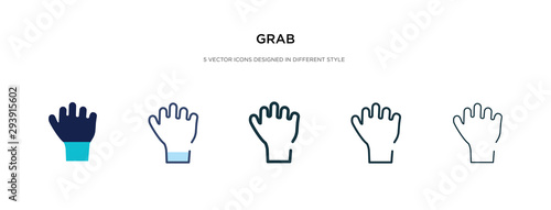 grab icon in different style vector illustration. two colored and black grab vector icons designed in filled, outline, line and stroke style can be used for web, mobile, ui