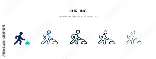 curling icon in different style vector illustration. two colored and black curling vector icons designed in filled, outline, line and stroke style can be used for web, mobile, ui