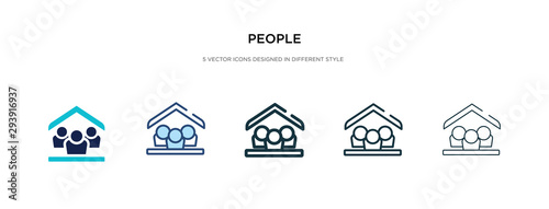 people icon in different style vector illustration. two colored and black people vector icons designed in filled, outline, line and stroke style can be used for web, mobile, ui