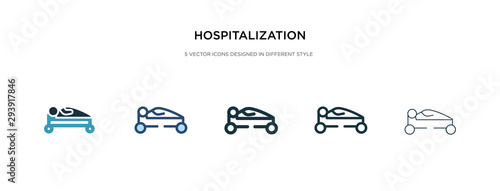 hospitalization icon in different style vector illustration. two colored and black hospitalization vector icons designed in filled, outline, line and stroke style can be used for web, mobile, ui