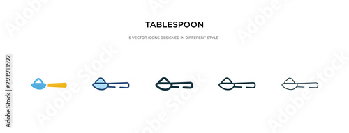 tablespoon icon in different style vector illustration. two colored and black tablespoon vector icons designed in filled, outline, line and stroke style can be used for web, mobile, ui