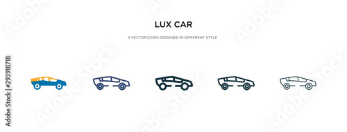 lux car icon in different style vector illustration. two colored and black lux car vector icons designed in filled, outline, line and stroke style can be used for web, mobile, ui