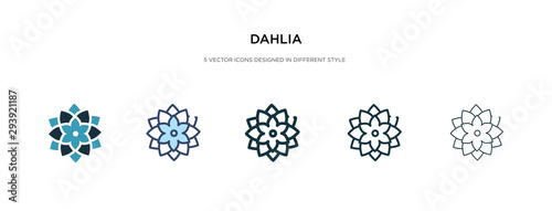 dahlia icon in different style vector illustration. two colored and black dahlia vector icons designed in filled, outline, line and stroke style can be used for web, mobile, ui
