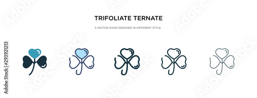 trifoliate ternate icon in different style vector illustration. two colored and black trifoliate ternate vector icons designed in filled, outline, line and stroke style can be used for web, mobile,