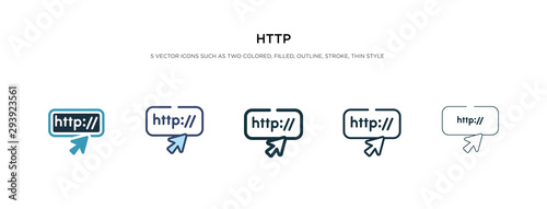 http icon in different style vector illustration. two colored and black http vector icons designed in filled, outline, line and stroke style can be used for web, mobile, ui