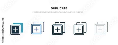 duplicate icon in different style vector illustration. two colored and black duplicate vector icons designed in filled, outline, line and stroke style can be used for web, mobile, ui